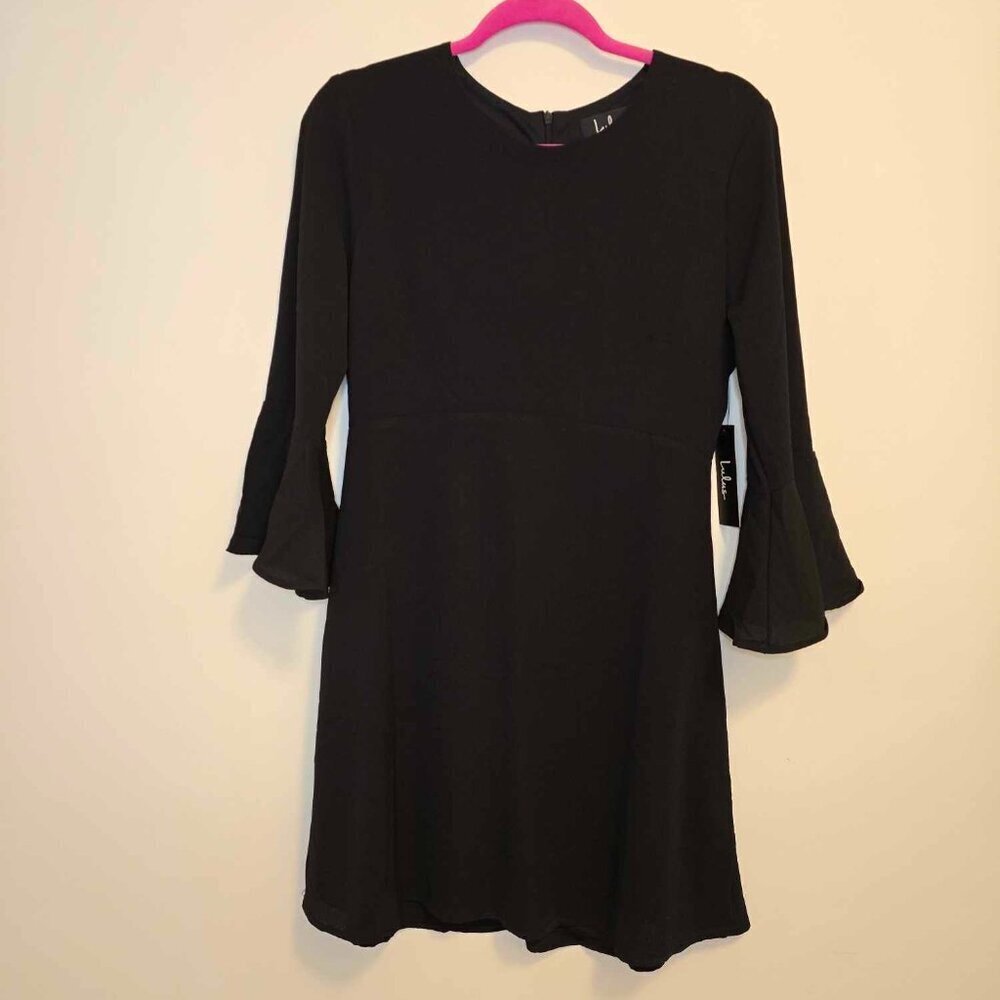 Lulus Center of Attention Black Flounce Sleeve Dress - Picture 6 of 11